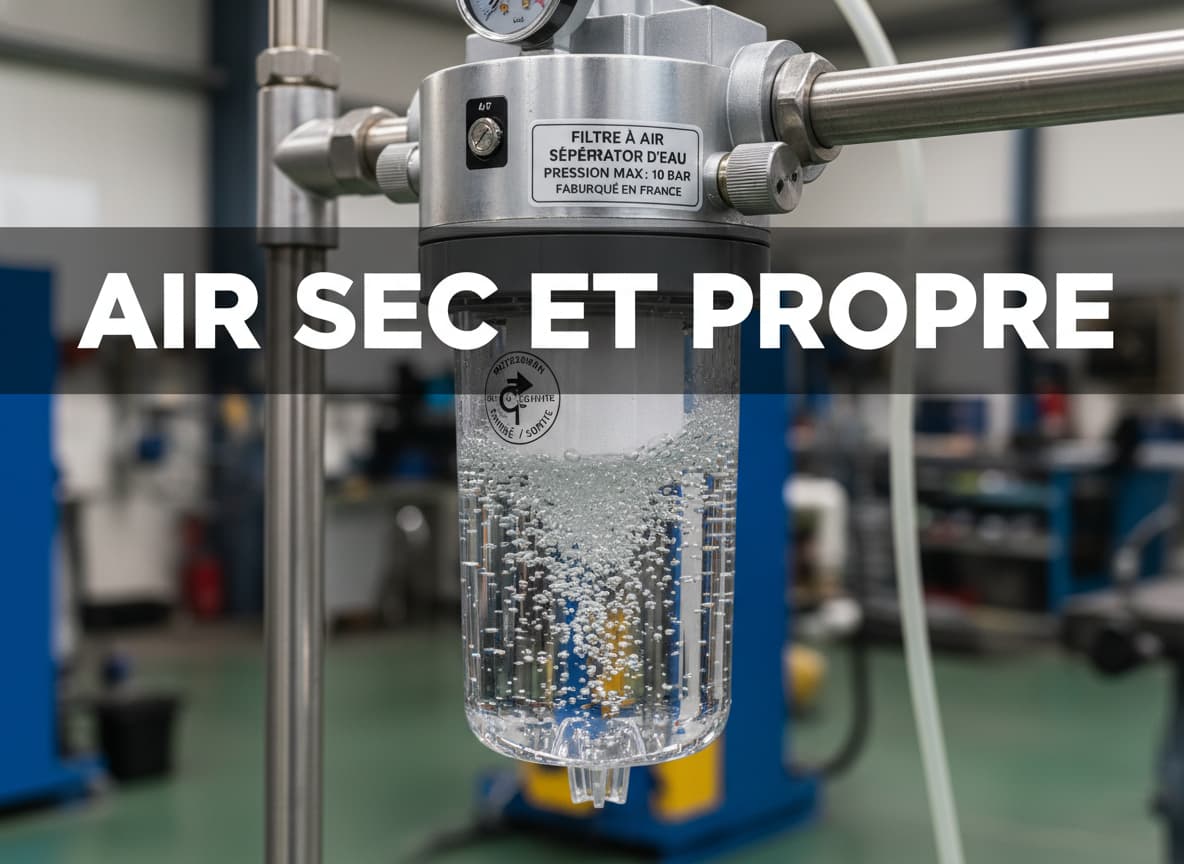 Filtre séparateur d'eau pour air comprimé avec condensation visible