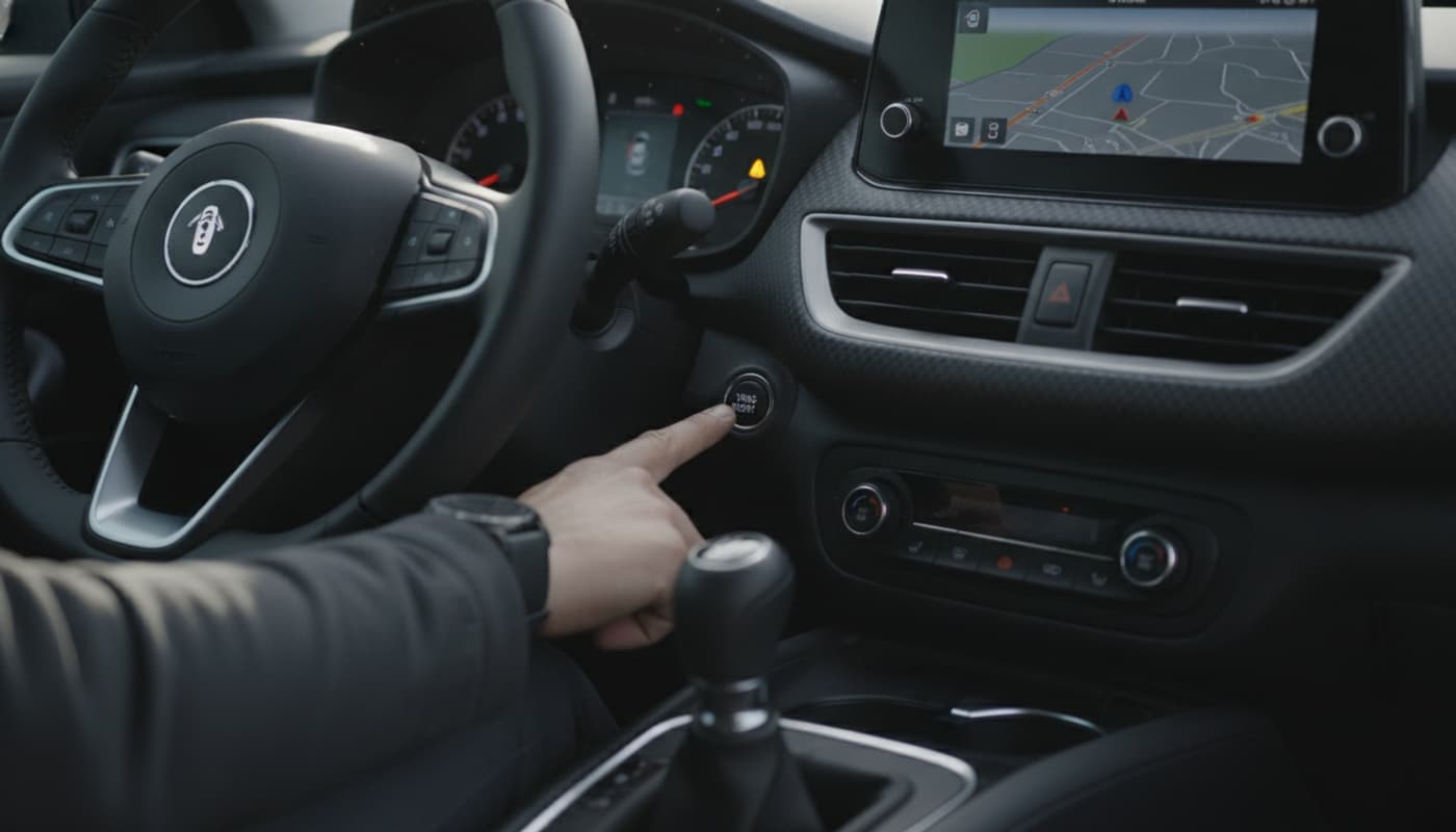 Vue intérieure depuis la perspective du conducteur d